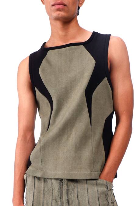 Buy_Siddhant Agrawal_Green Tropical Eclipse Vest 