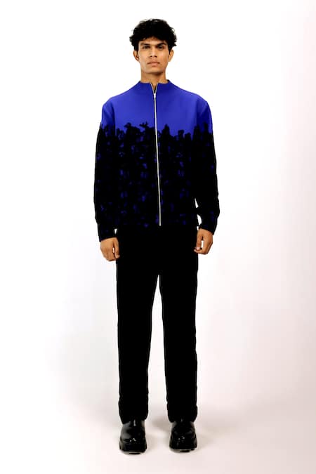 Siddhant Agrawal Blue Lace Celestial Thread Shacket 