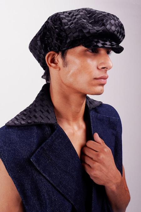 Buy_Siddhant Agrawal_Blue Denim, Satin Drift Jacket _Online_at_Aza_Fashions