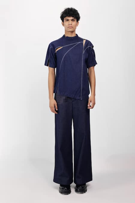Siddhant Agrawal Blue Weathered Indigo T-shirt 