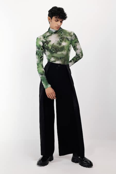 Siddhant Agrawal Green Sequins, Beads Sporeshade Top 