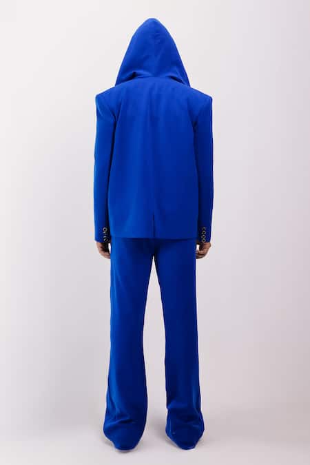 Buy_Siddhant Agrawal_Blue Applique Celestial Drift Hooded Blazer _Online_at_Aza_Fashions