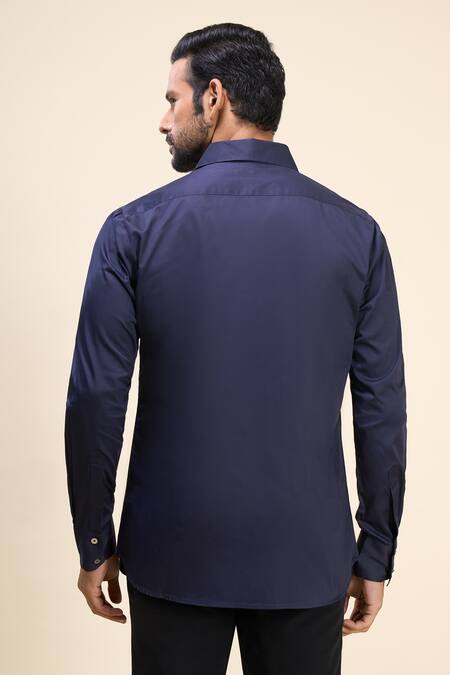 Rohit Bal Floral Placement Embroidered Shirt 