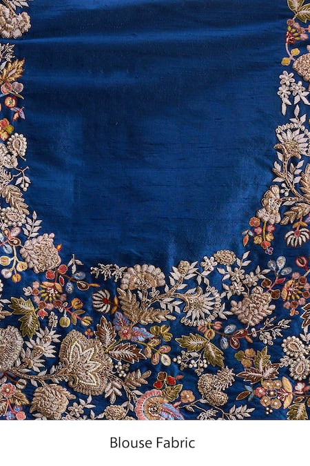 Shop_Anamika Khanna_Blue Embroidery Sharara Set With Unstitched Blouse Piece _Online_at_Aza_Fashions