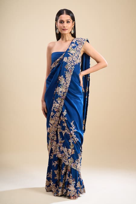 Anamika Khanna Embroidered Sharara Set With Unstitched Blouse Piece