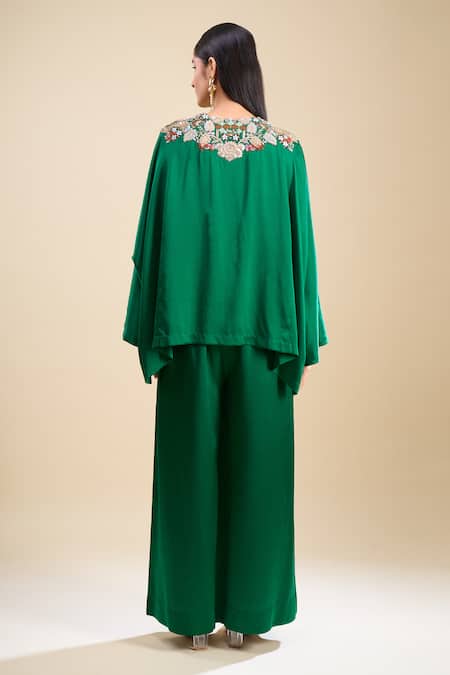 Anamika Khanna Embroidered Boxy Top & Palazzo Set 