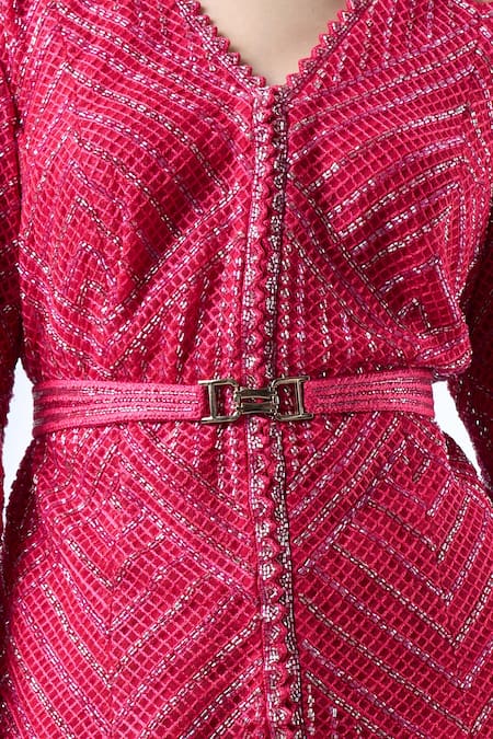 Ritika Mirchandani Pink Crepe, Georgette, Net Crystals, Embroidery Harriet Kurta And Sharara Set at Aza Fashions Ritika Mirchandani_Pink Crepe, Georgette, Net Crystals, Embroidery Harriet Kurta And Sharara Set _at_Aza_Fashions