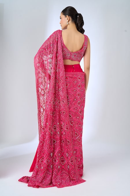 Ritika Mirchandani Sawyer Embroidered Half Lehenga Saree With Blouse 