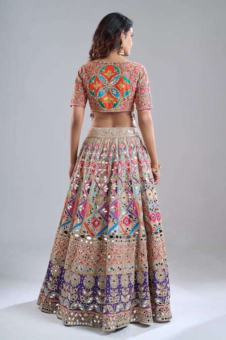 Abhinav Mishra Rebecca Pastel Embroidered Lehenga Set 