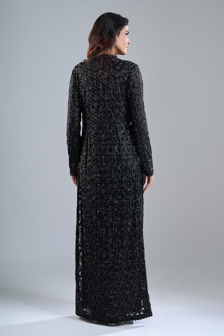 Ritika Mirchandani Black Embroidered Jacket & Pant Set 