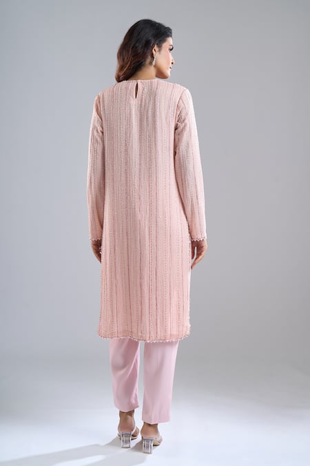 Ritika Mirchandani Blush Pink Embroidered Kurta & Pant Set 