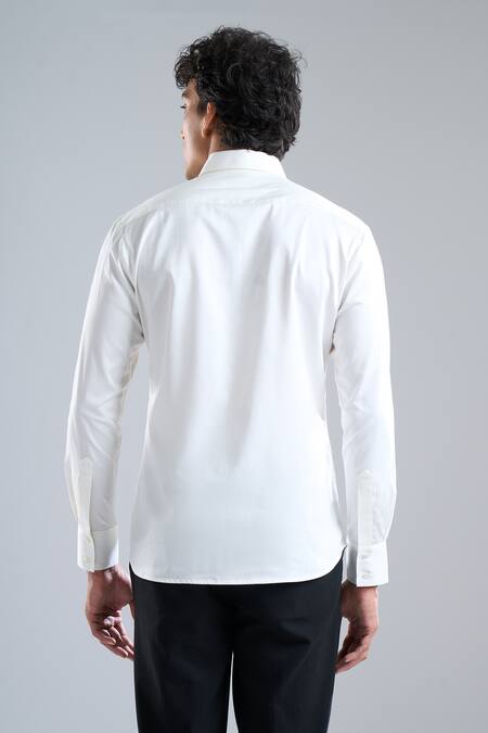 Rohit Bal Poplin Placement Embroidered Shirt 