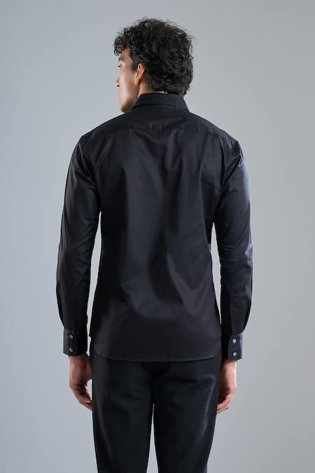 Rohit Bal Floral Placement Embroidered Shirt 