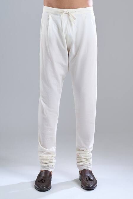 Shop_Rohit Bal_Ivory Chanderi Embroidery Kurta _Online_at_Aza_Fashions