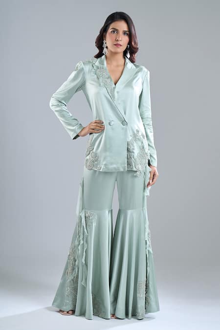 Anamika Khanna Embroidered Blazer & Sharara Set