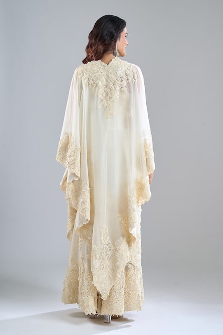 Anamika Khanna Tonal Embroidered Cape Sharara Set