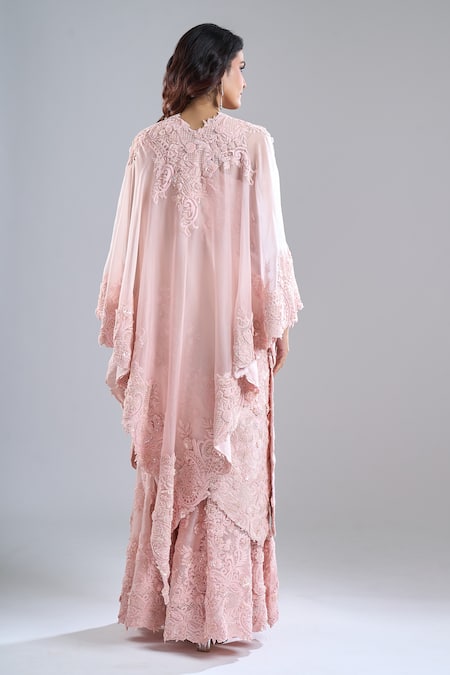 Anamika Khanna Tonal Embroidered Cape Sharara Set