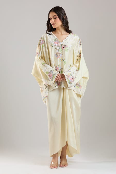 Anamika Khanna Embroidered Tunic With Skirt 