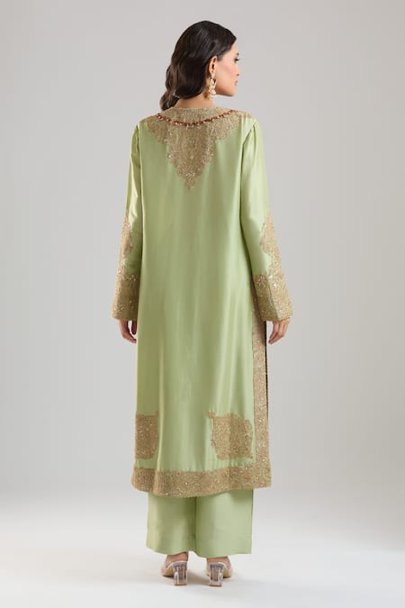 Anamika Khanna Mint Green Embroidered Kurta Set