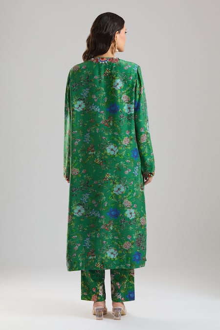 Anamika Khanna Emerald Printed Kurta Set 