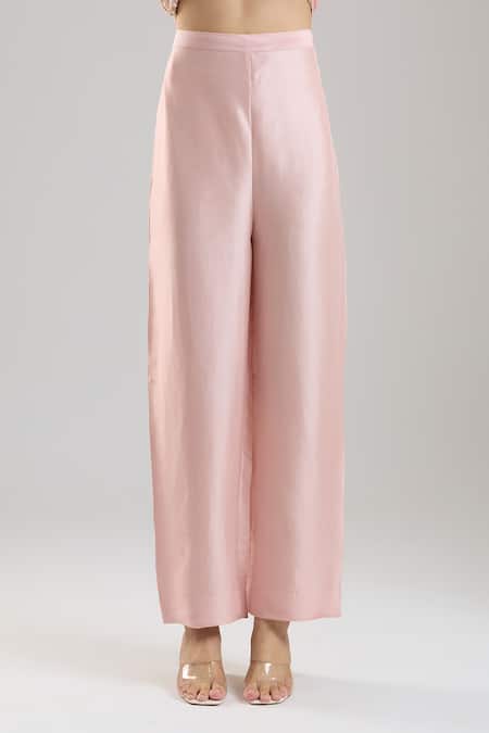 Shop_Anamika Khanna_Pink Embroidery Round Neck Kurta Set _Online_at_Aza_Fashions