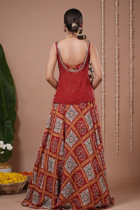 Ahi Clothing Printed Kurta Lehenga Set 