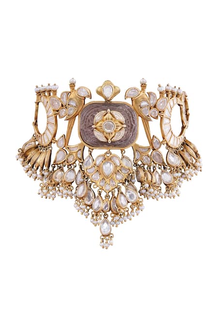 Anita Dongre Trishala Zircon & Pearl Embellished Choker Necklace 
