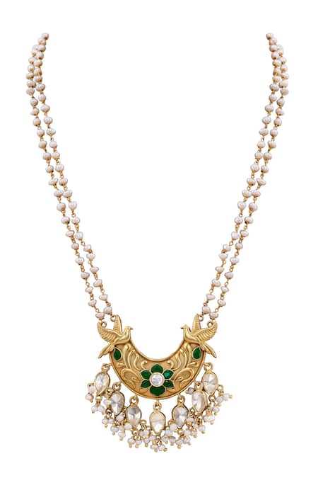 Anita Dongre Animalar Zircon & Pearl Embellished Necklace 