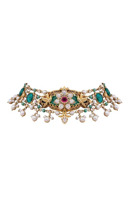 Anita Dongre Sangini Zircon & Pearl Embellished Choker 