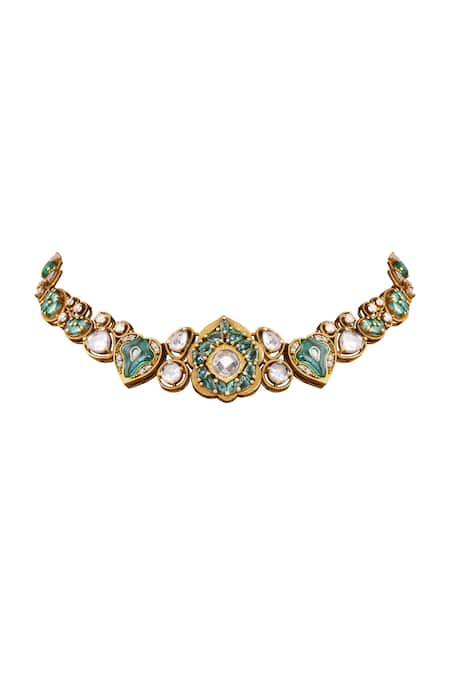 Anita Dongre Gold Plated Gulbano Zircon Stone Embellished Choker Necklace 