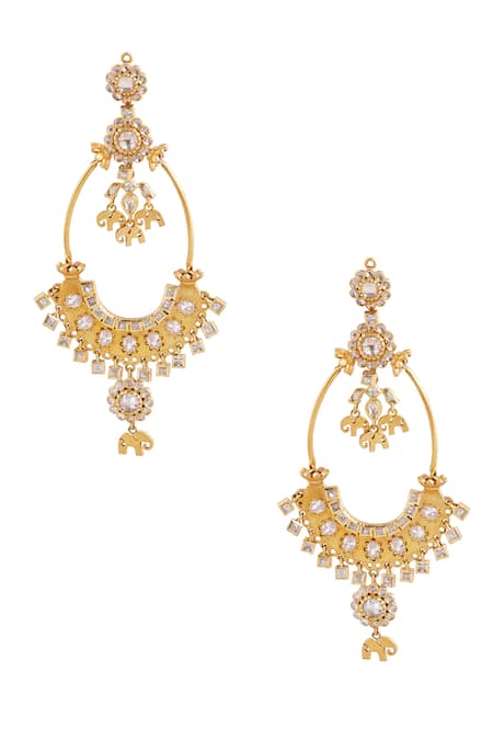Anita Dongre The Mini Haathi Charm Haathi Charm Zircon Embellished Earrings 