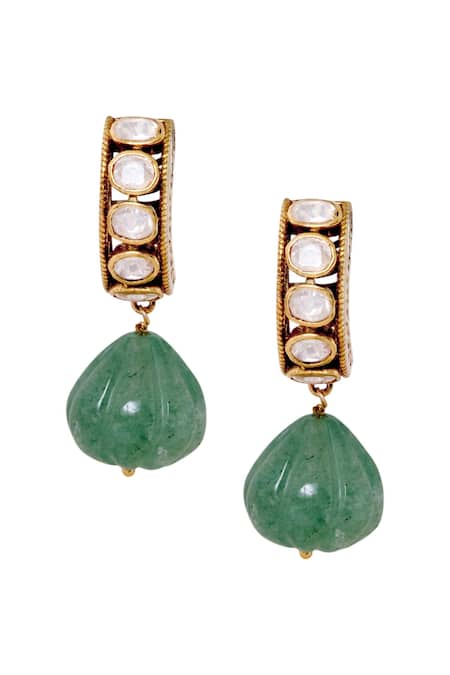 Anita Dongre Juni Zircon & Pearl Drop Hoop Earrings 