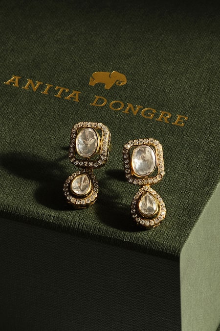 Anita Dongre Guinevere Moissanite Stone Drop Earrings 