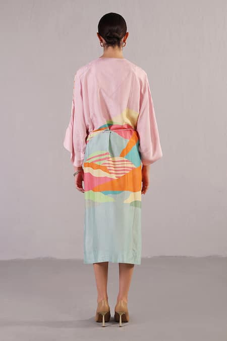 Clos Blaze Abstract Pattern Dress 