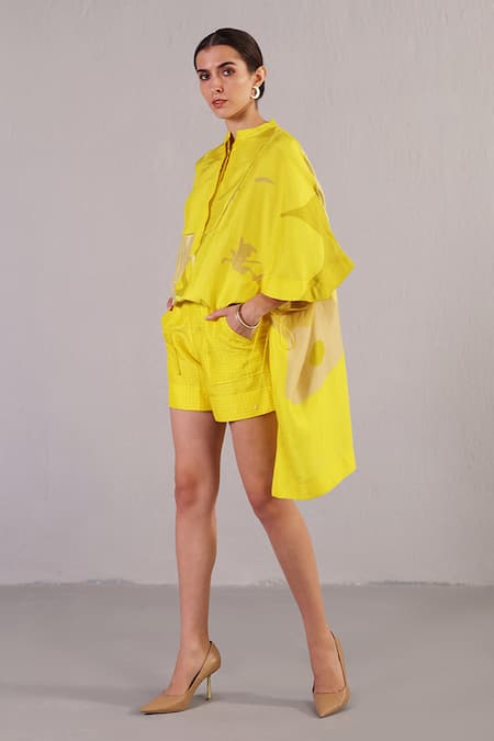 Clos Stria Pattern Kaftan With Shorts 