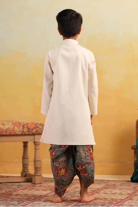 Cute Couture Mirror Work Kurta With Dhoti Pant 