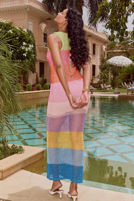 House Of Eda Ezra Color Block Dress 