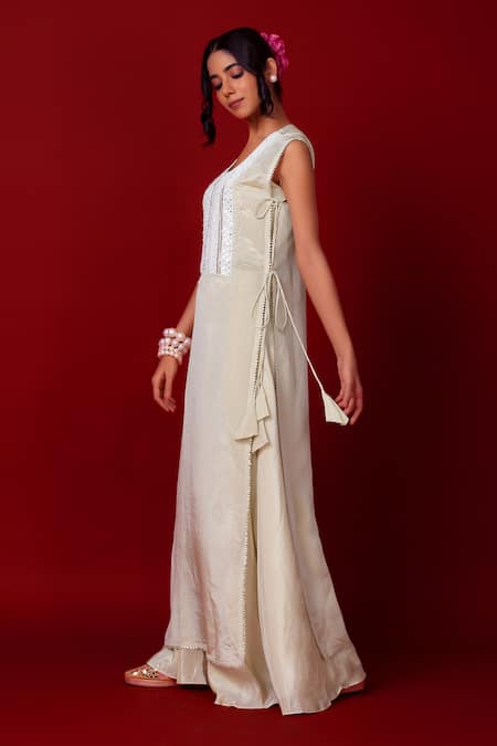 Label Niyami Hand Embroidered Jacket & Sharara Set 