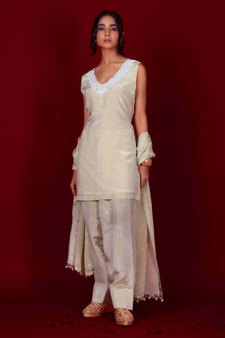 Label Niyami Embroidered Kurta & Farshi Salwar Set 