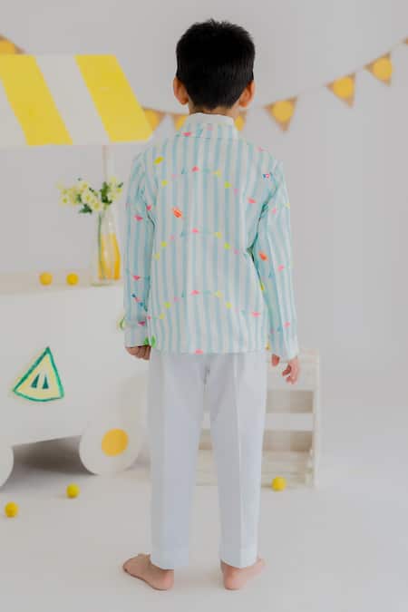 MR Brat Blue Stripes Carnival Blazer Set 