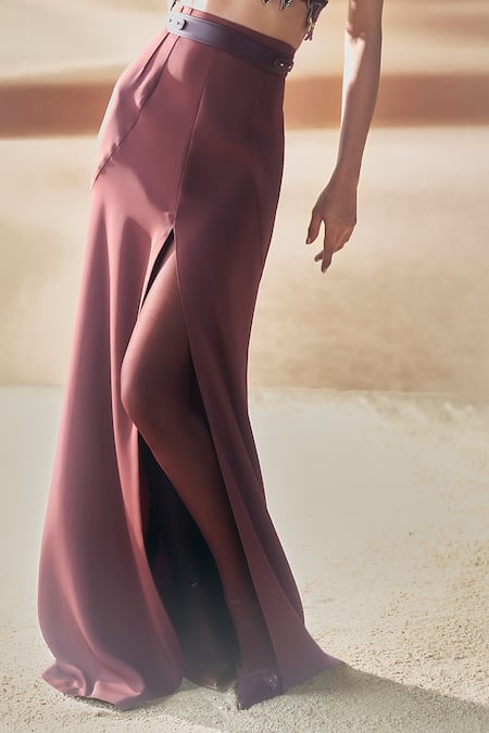 Pankaj & Nidhi_Brown Araquis Rippled Spice Harness _Online_at_Aza_Fashions