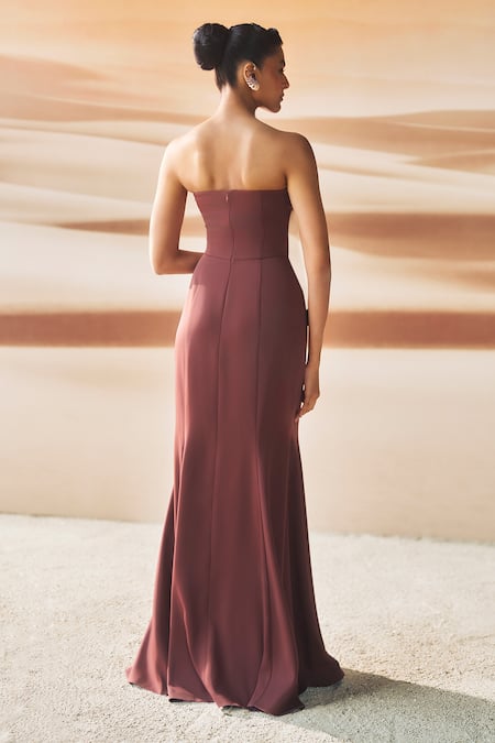 Pankaj & Nidhi Araquis Mystique Desert Spice Corset Gown 