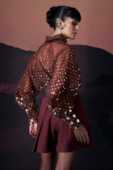 Pankaj & Nidhi Araquis Pleated Skorts