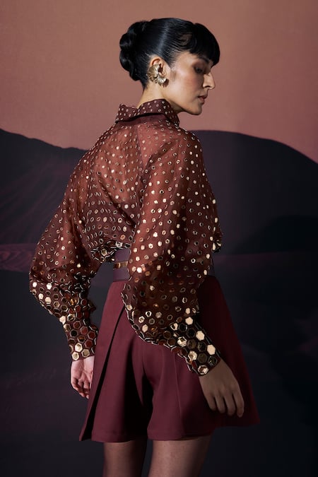 Pankaj & Nidhi Araqui Umber Gleam Shirt