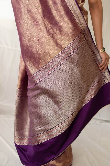 Shop Priyanka Raajiv Purple Silk Zari Siddeshwari Woven Saree With Running Blouse Online at Aza Fashions Shop_Priyanka Raajiv_Purple Silk Zari Siddeshwari Woven Saree With Running Blouse _Online_at_Aza_Fashions