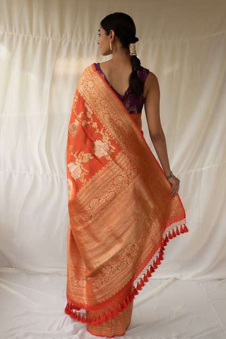 Priyanka Raajiv Swaroopini Woven Saree With Running Blouse 
