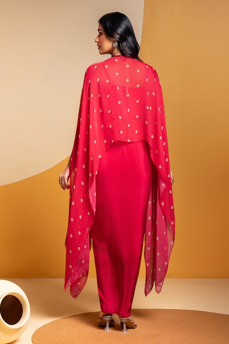 Soup By Sougat Paul Taarani Drape Dress & Embellished Cape 