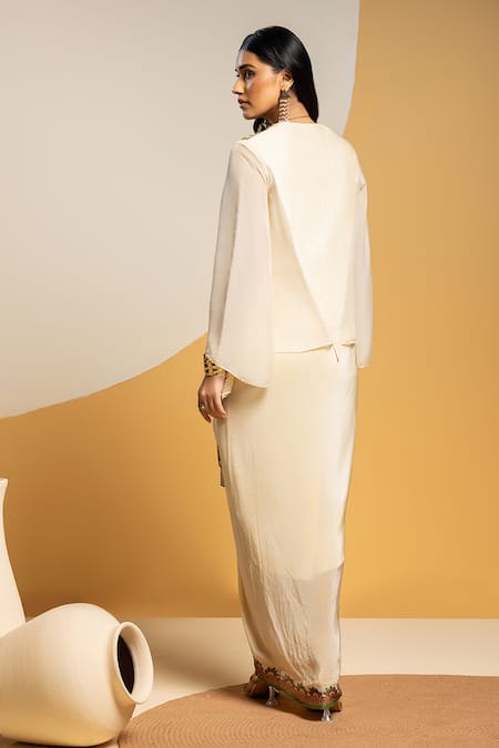 Soup By Sougat Paul Taarani Zari & Sequins Embellished Top & Skirt 