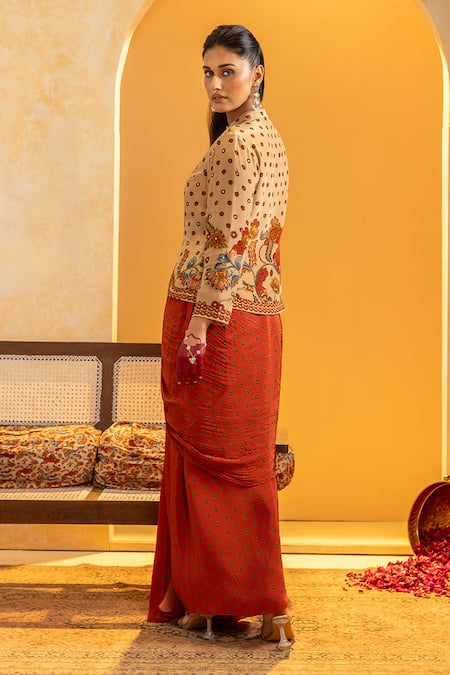 Soup By Sougat Paul Rangtara Zari & Sequins Jacket Skirt Set 