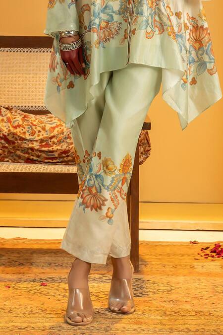 Soup By Sougat Paul_Off White Chanderi Zari, Sequins, Embroidery Mandarin Rangtara And Kurta Set _Online_at_Aza_Fashions